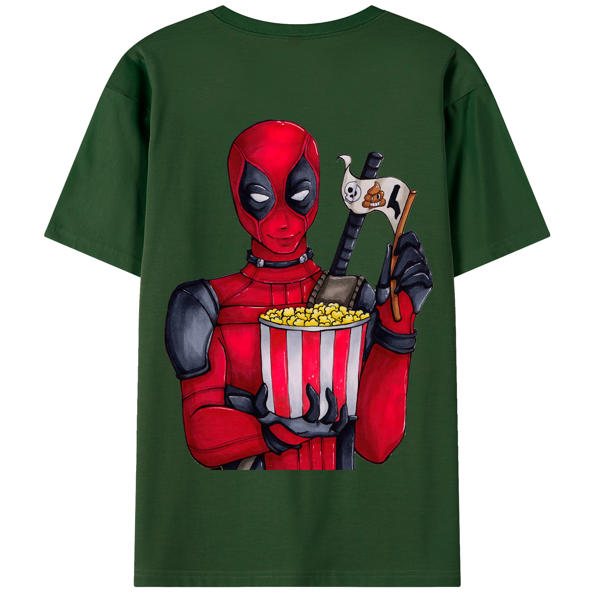 （画像用） Deadpool デッドプール 綿100％半袖Tシャツ（背面プリント）